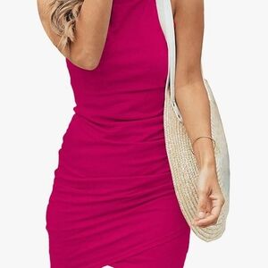 Chic Fuchsia Sleeveless Mini Dress